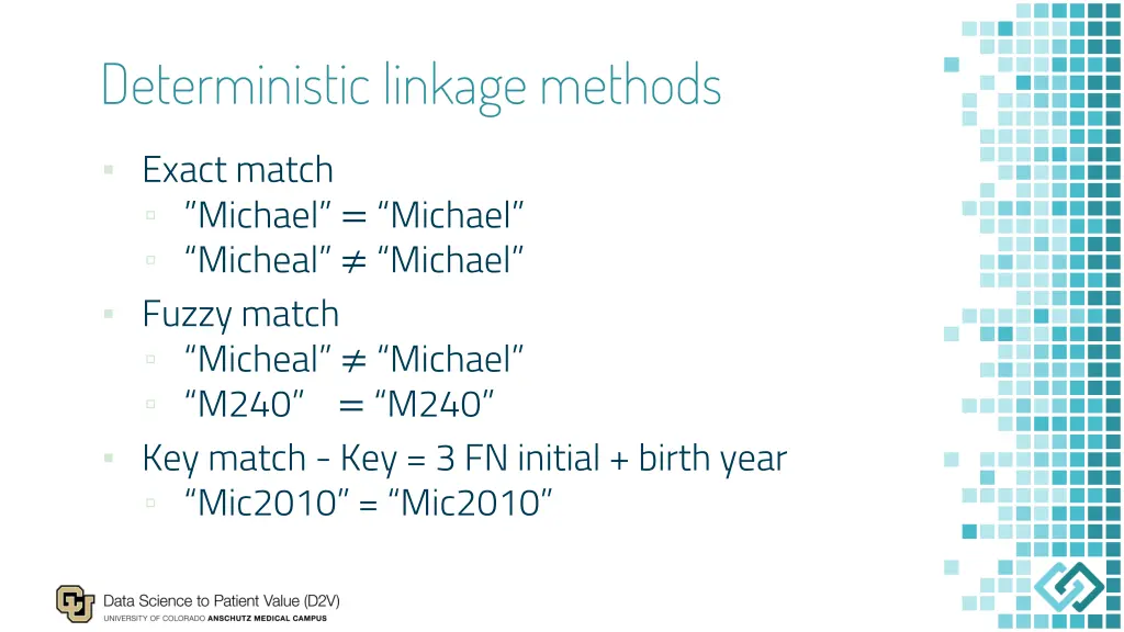 deterministic linkage methods