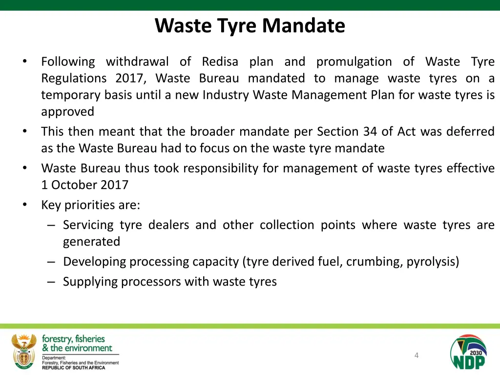 waste tyre mandate