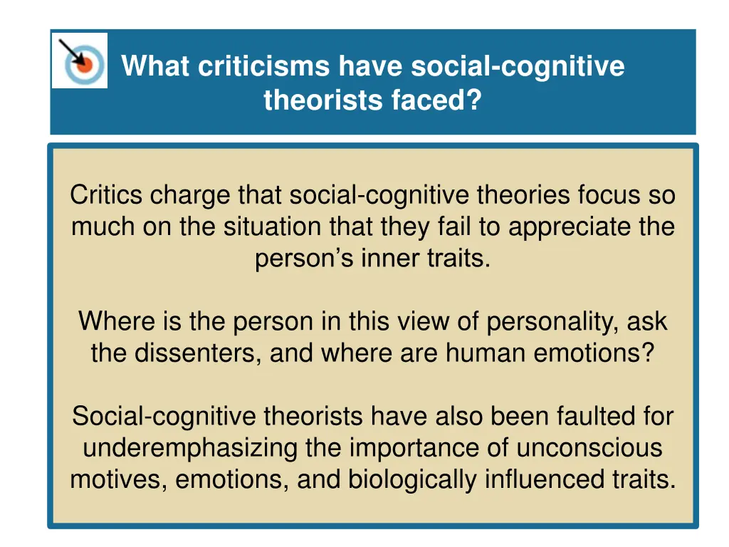 what criticisms have social cognitive theorists