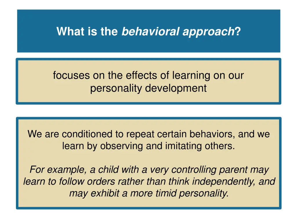 what is the behavioral approach