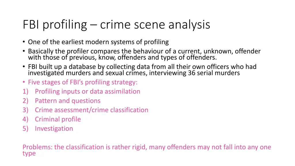 fbi profiling crime scene analysis