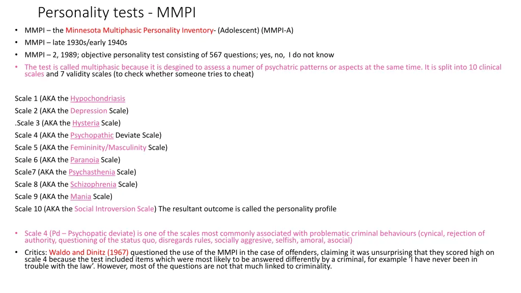 personality tests mmpi mmpi the minnesota