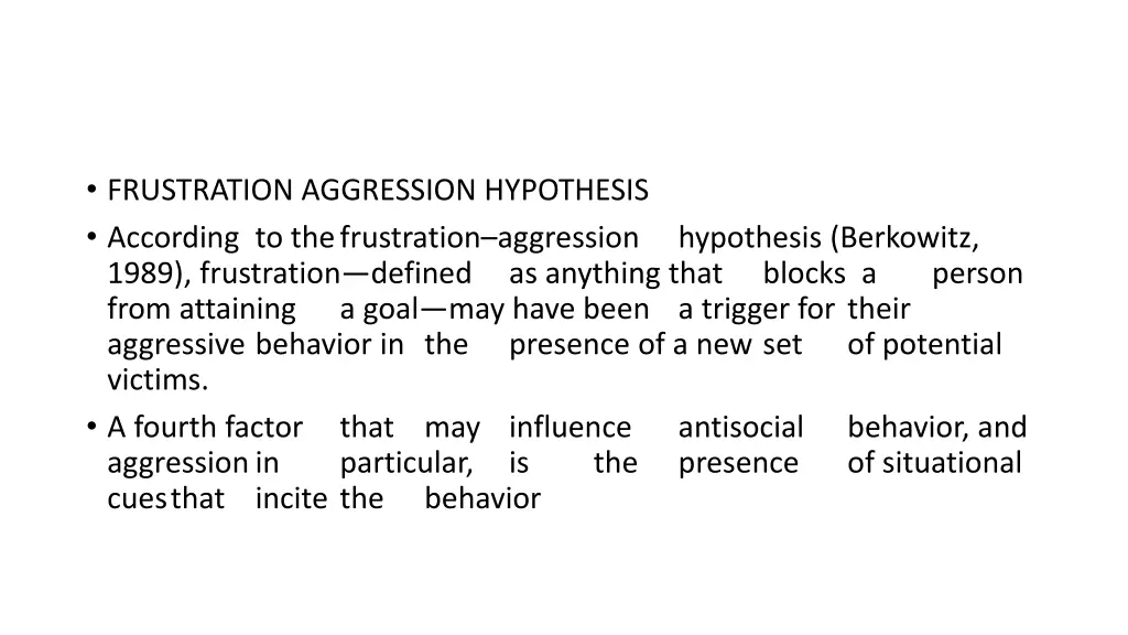 frustration aggression hypothesis according