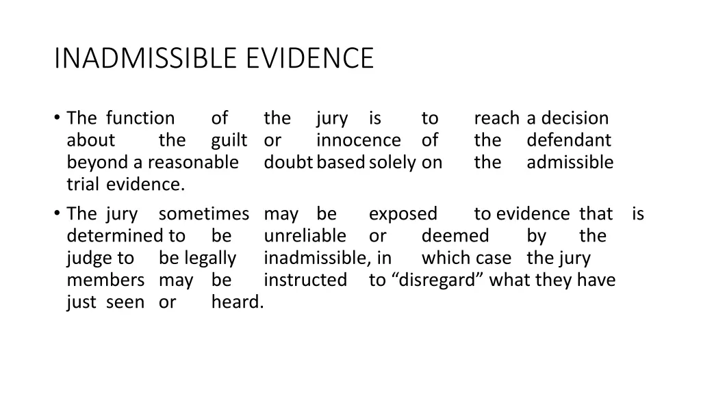 inadmissible evidence