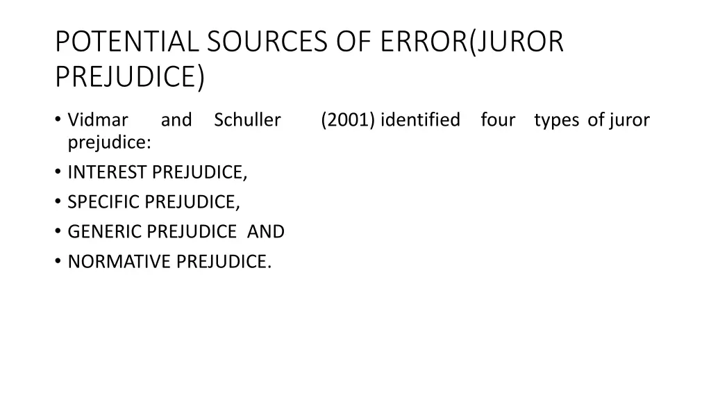 potential sources of error juror prejudice