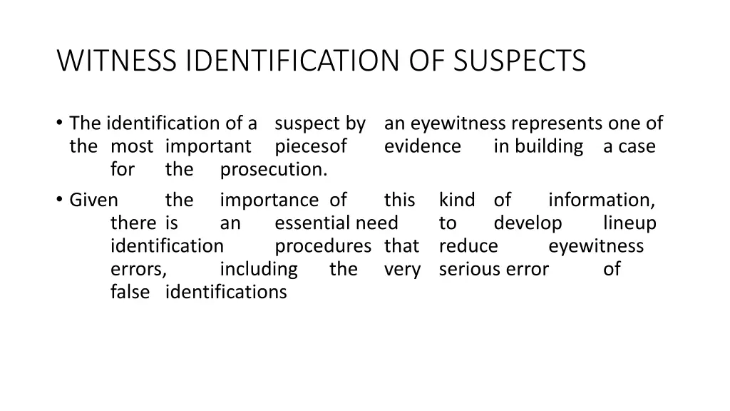 witness identification of suspects