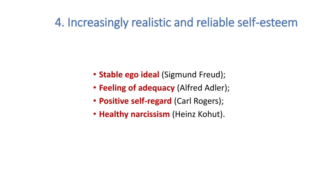 4 increasingly realistic and reliable self