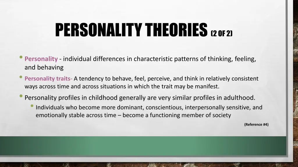 personality theories 2 of 2