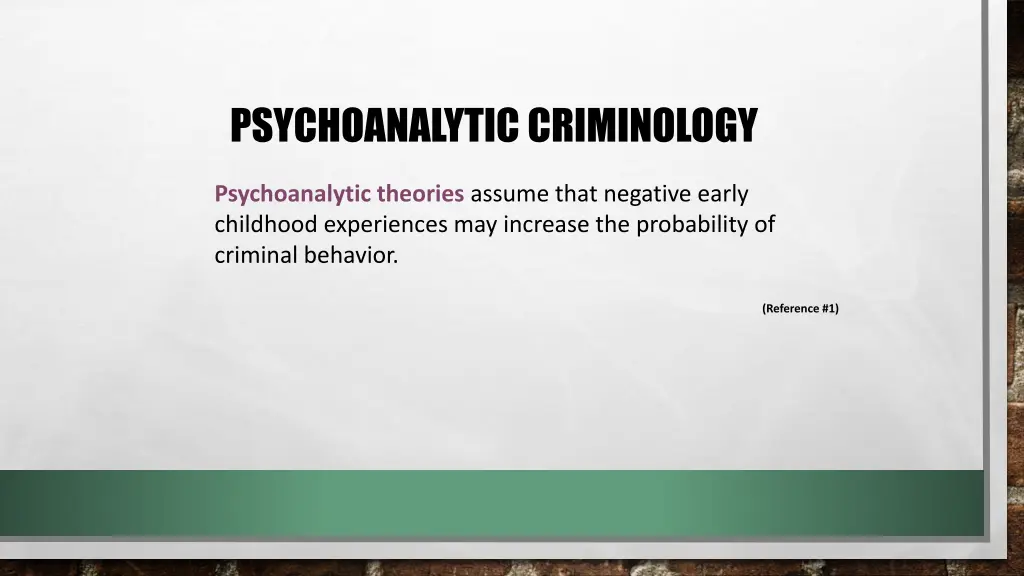 psychoanalytic criminology