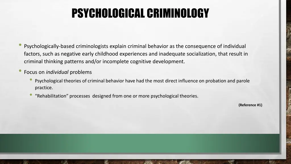 psychological criminology