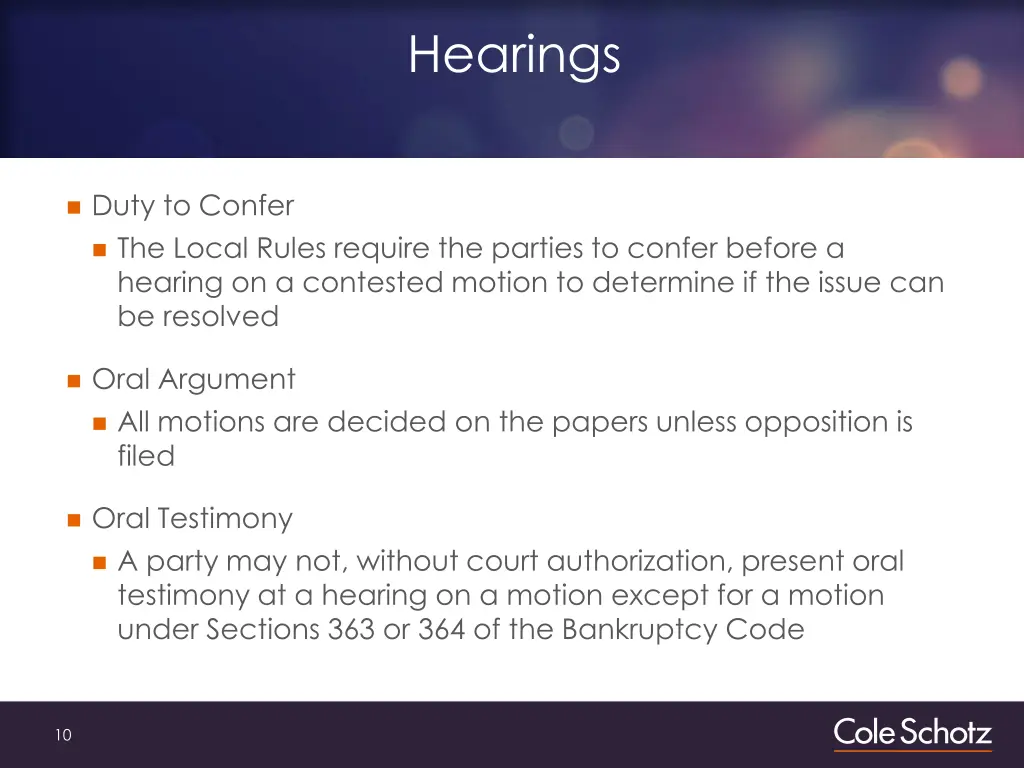 hearings