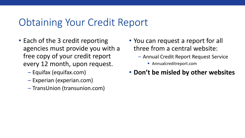 obtaining your credit report