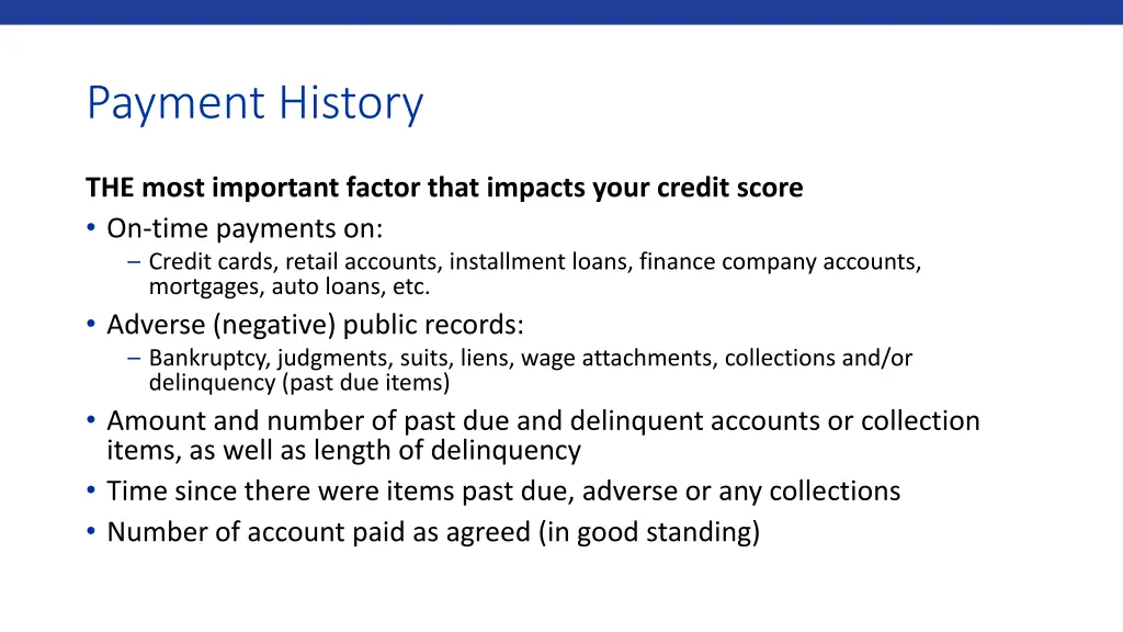 payment history