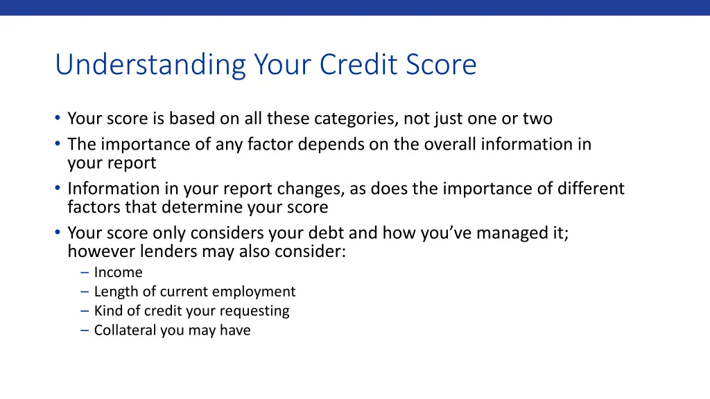 understanding your credit score