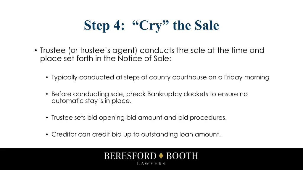 step 4 cry the sale