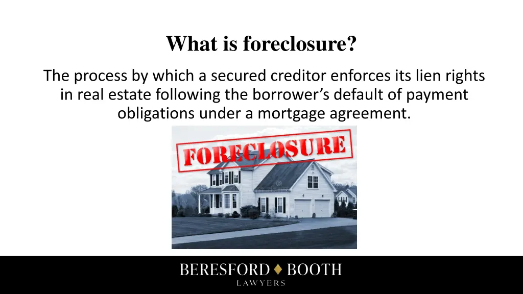 what is foreclosure