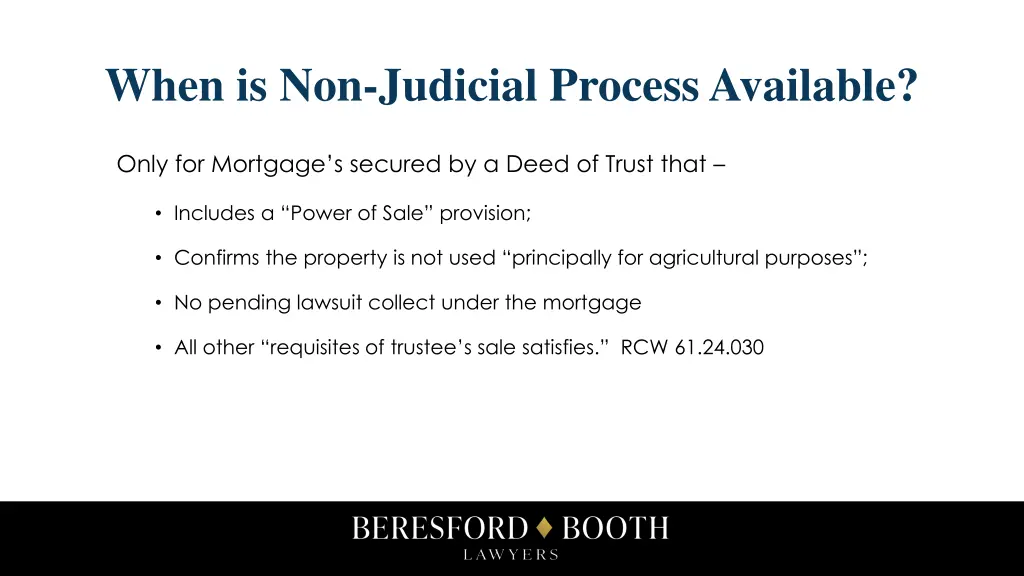 when is non judicial process available