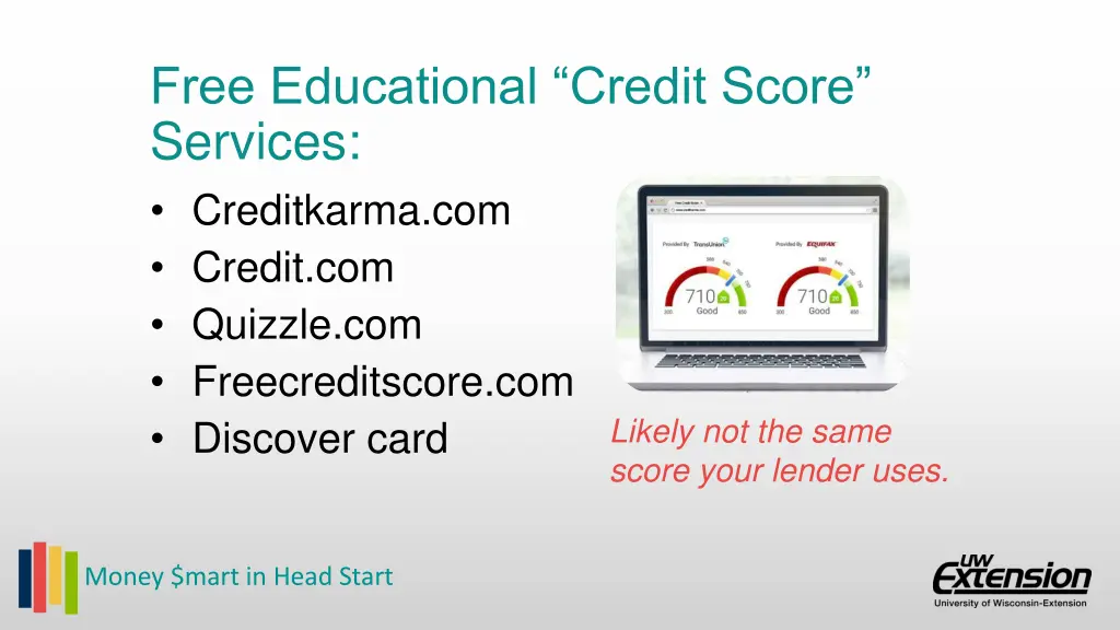 free educational credit score services