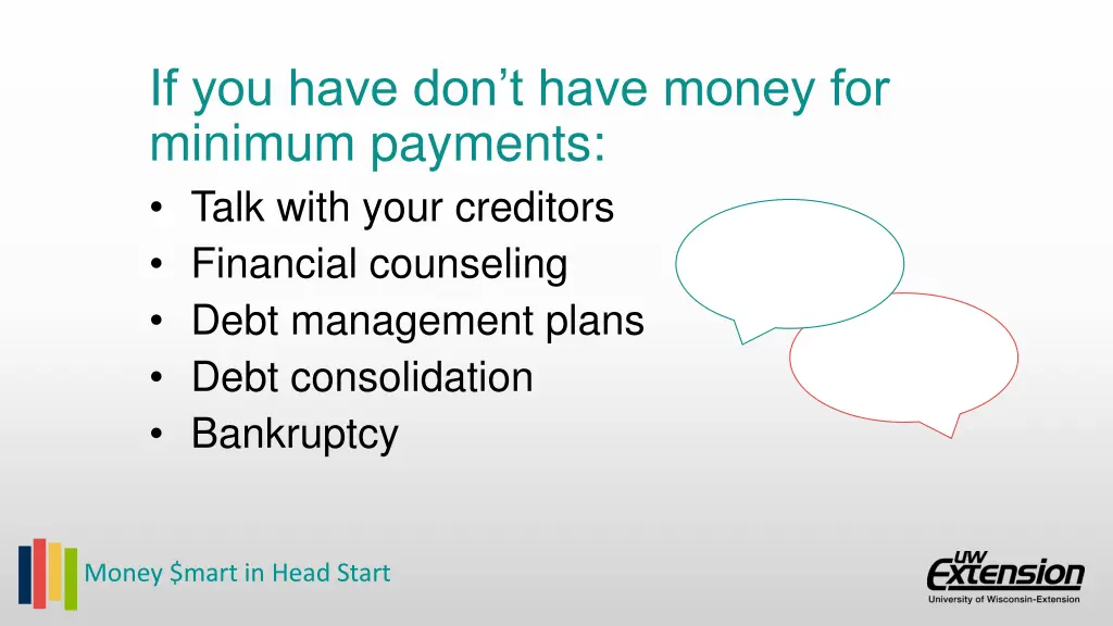 if you have don t have money for minimum payments