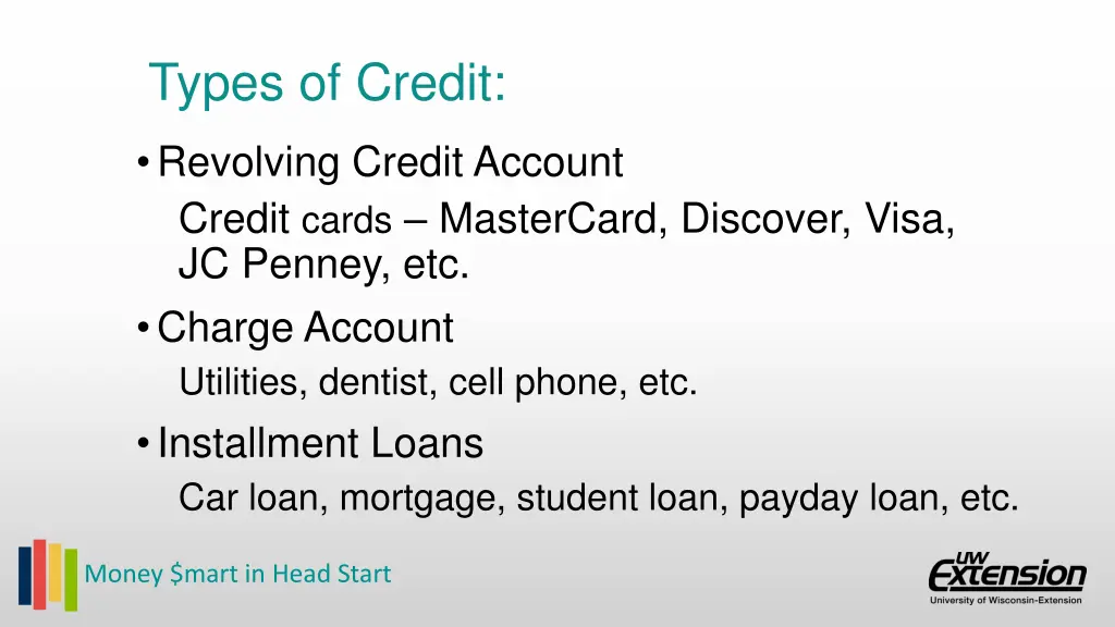 types of credit