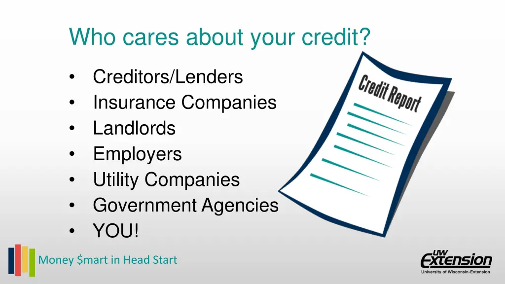 who cares about your credit