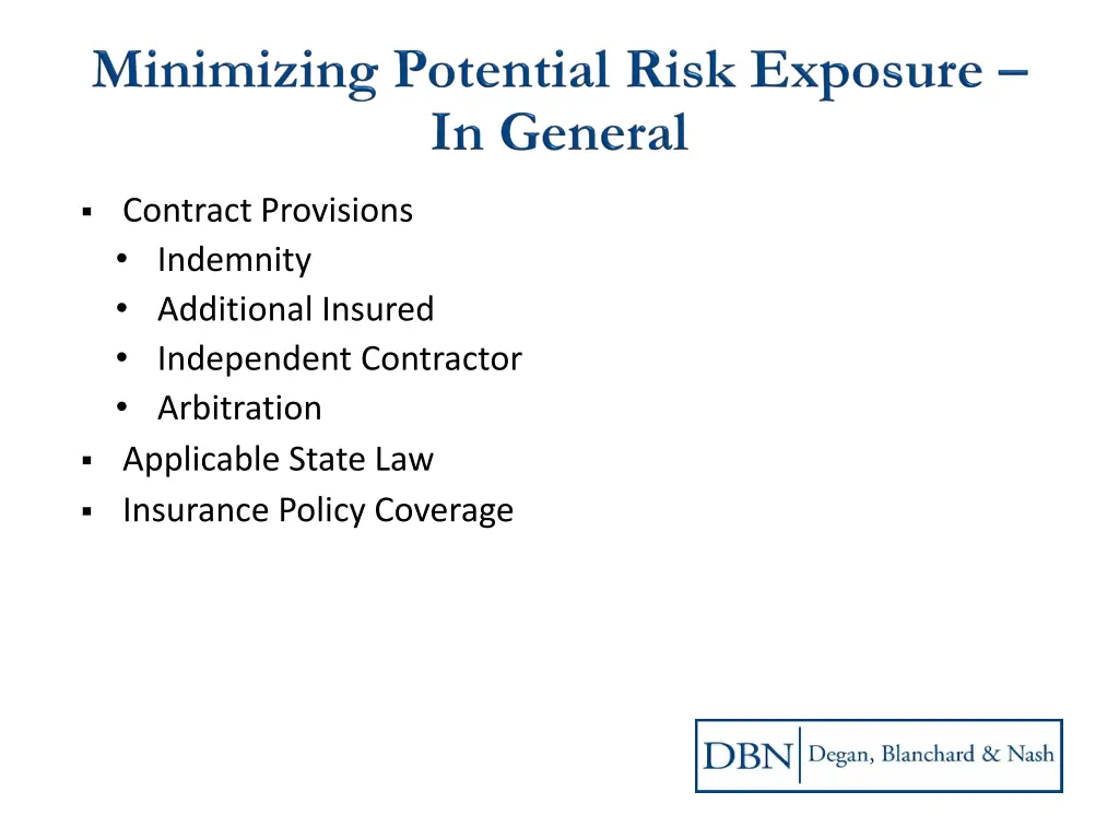 contract provisions indemnity additional insured