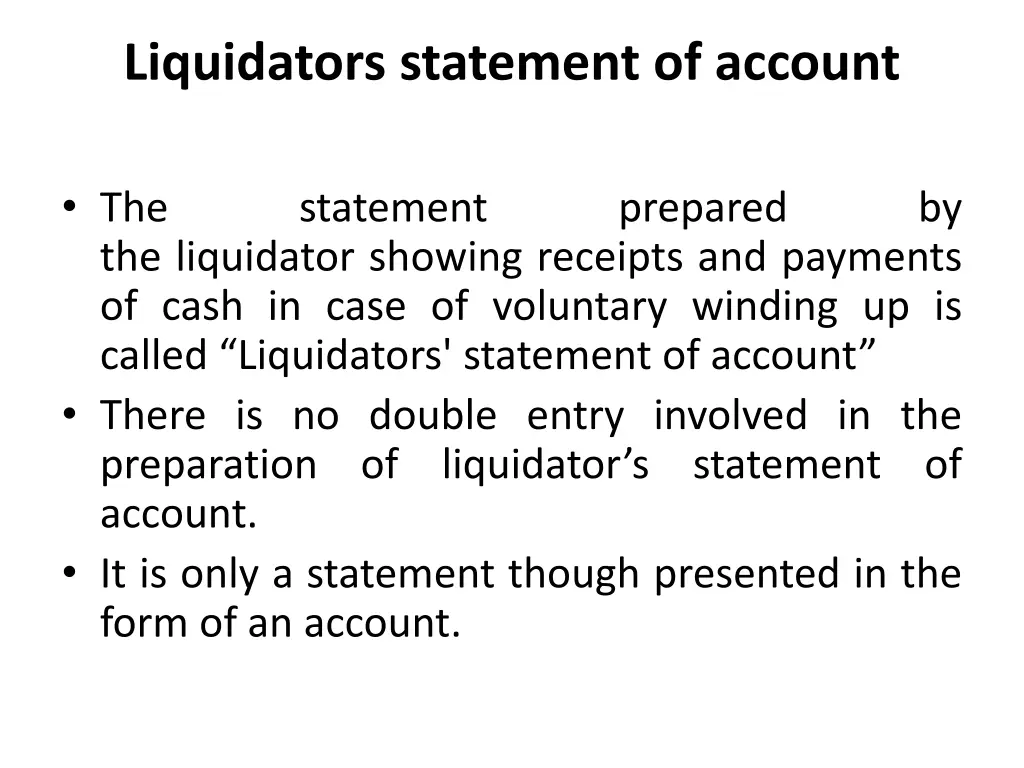 liquidators statement of account