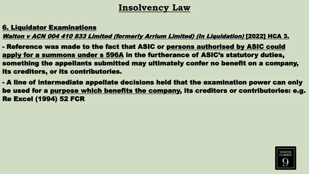 insolvency law 1