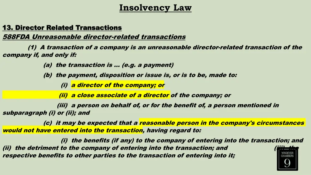 insolvency law 10