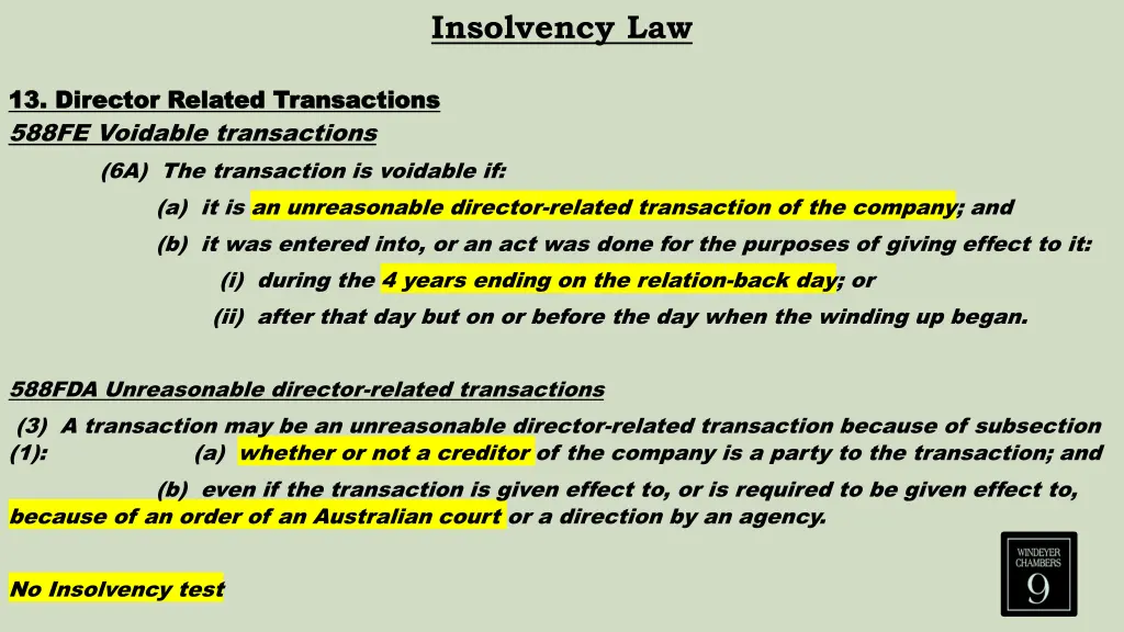 insolvency law 11