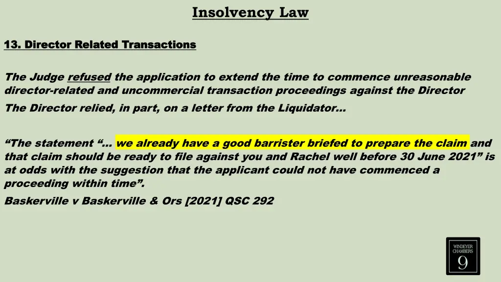 insolvency law 12