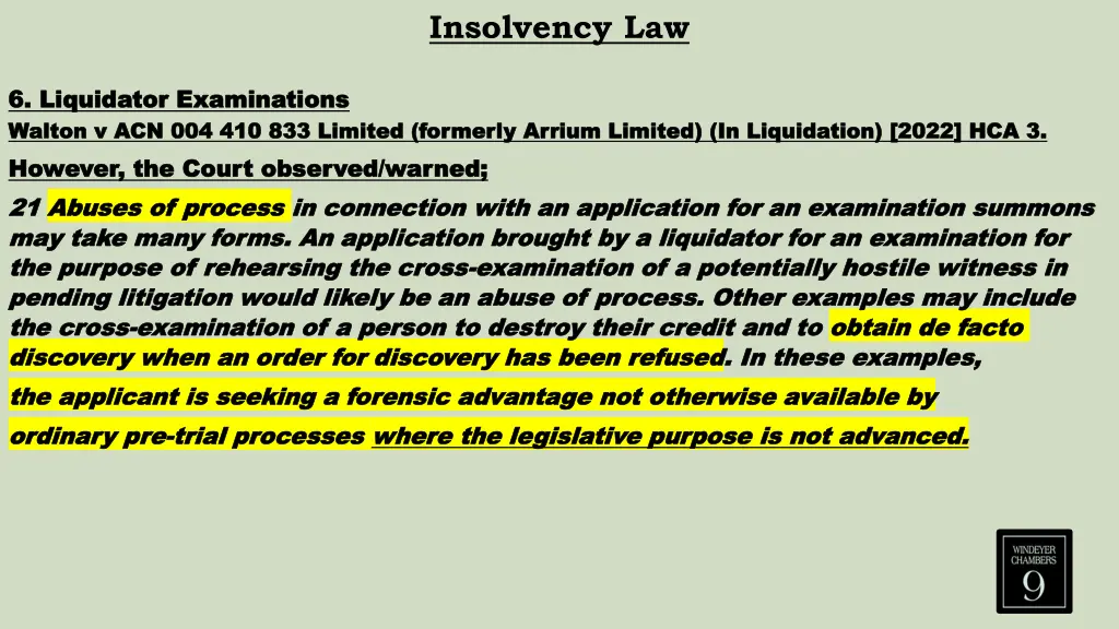 insolvency law 2