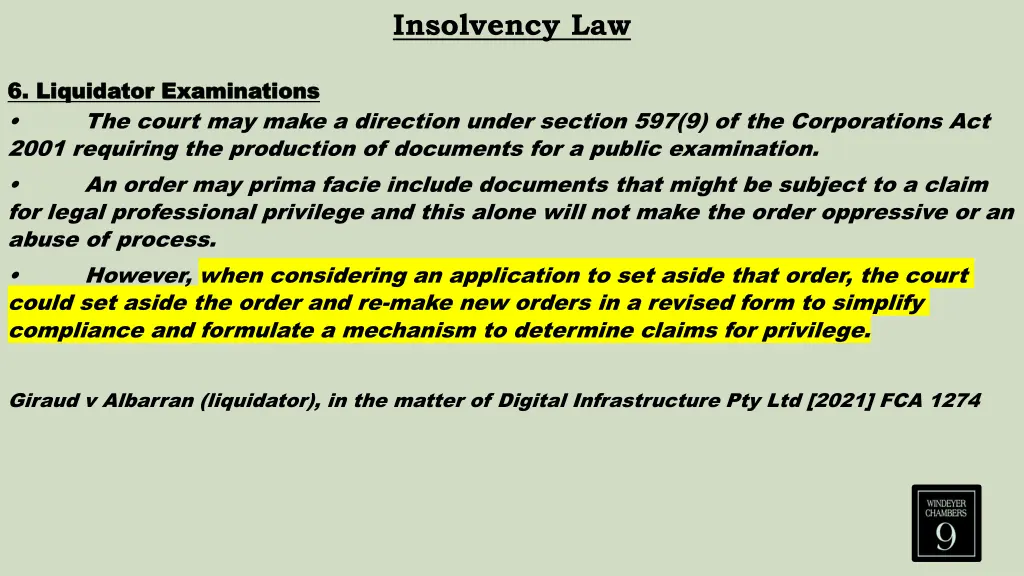 insolvency law 3