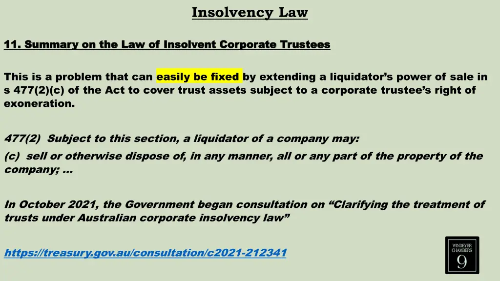 insolvency law 8