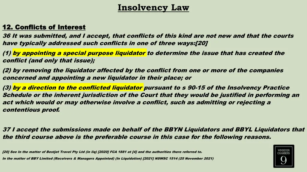 insolvency law 9