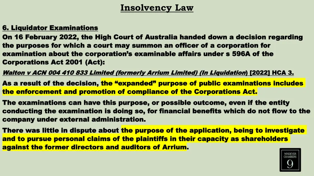 insolvency law