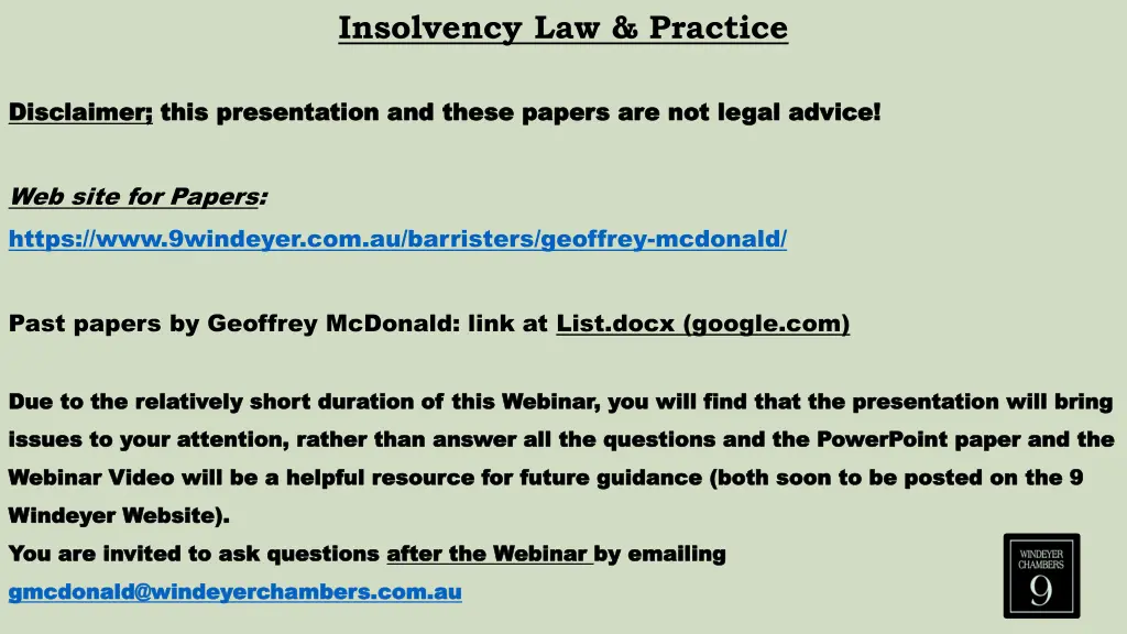 insolvency law practice 1