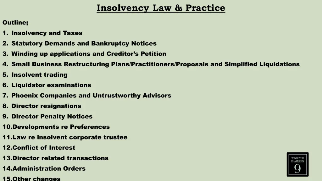 insolvency law practice 2