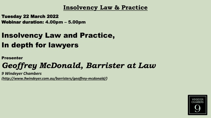 insolvency law practice