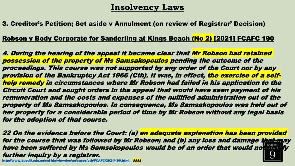 insolvency laws 10