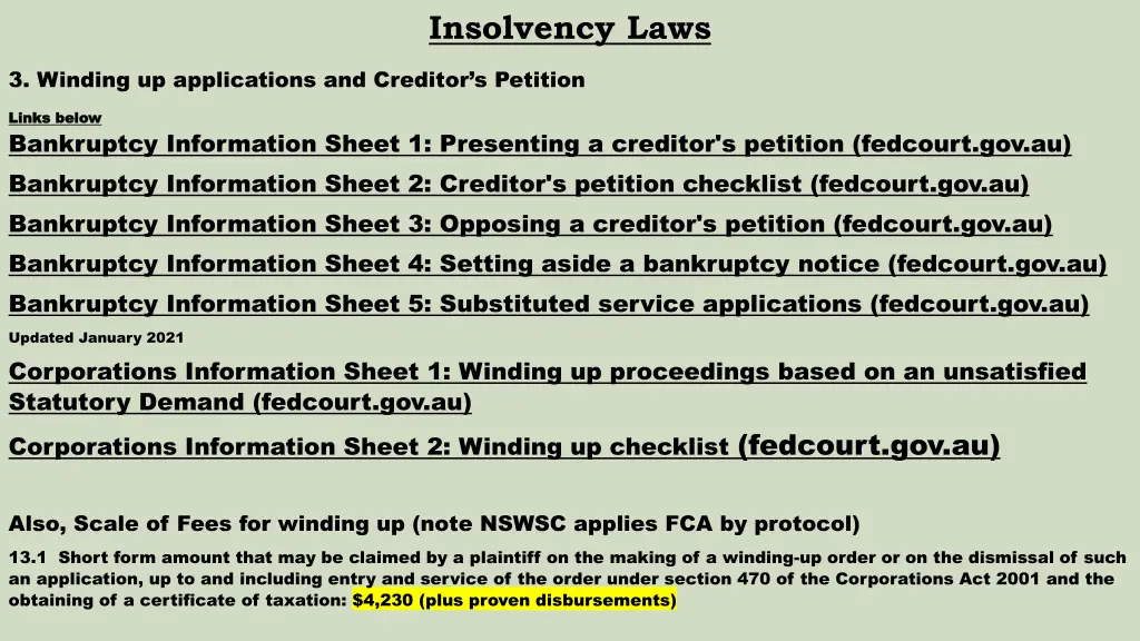 insolvency laws 2