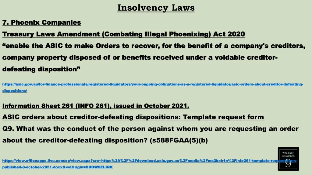 insolvency laws 20