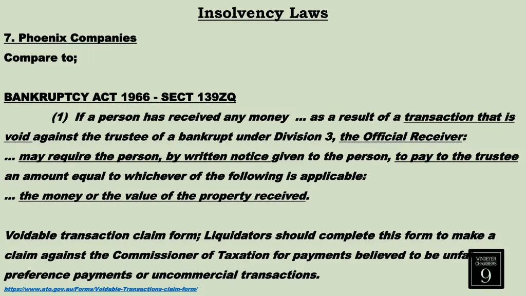 insolvency laws 21