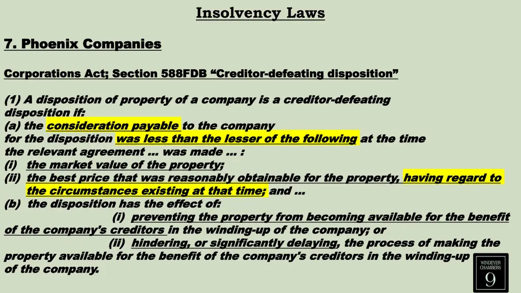 insolvency laws 22