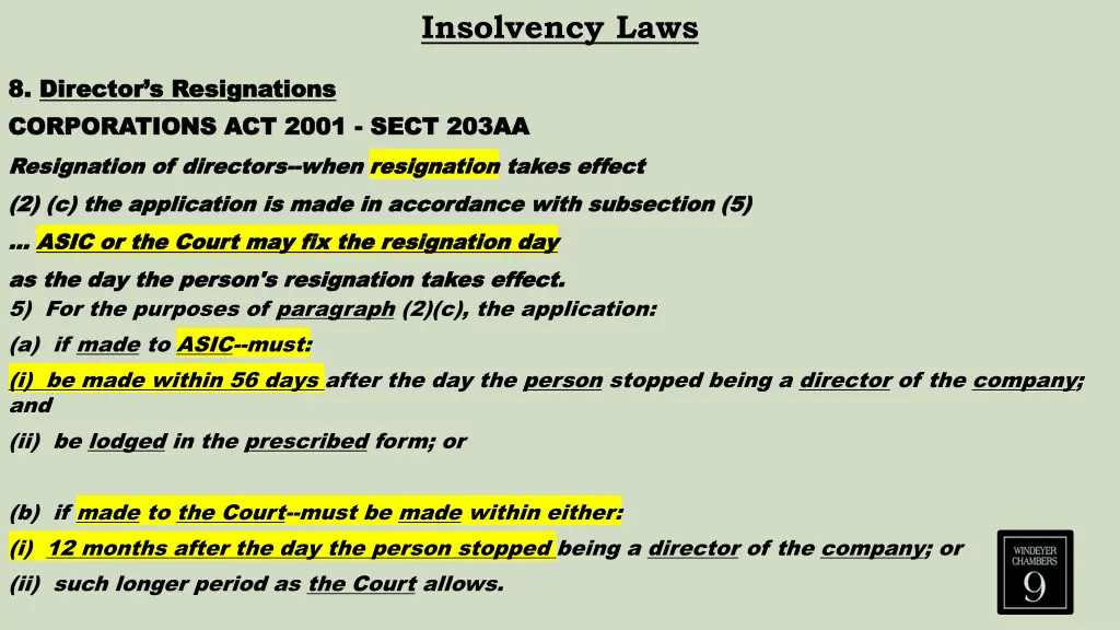 insolvency laws 27