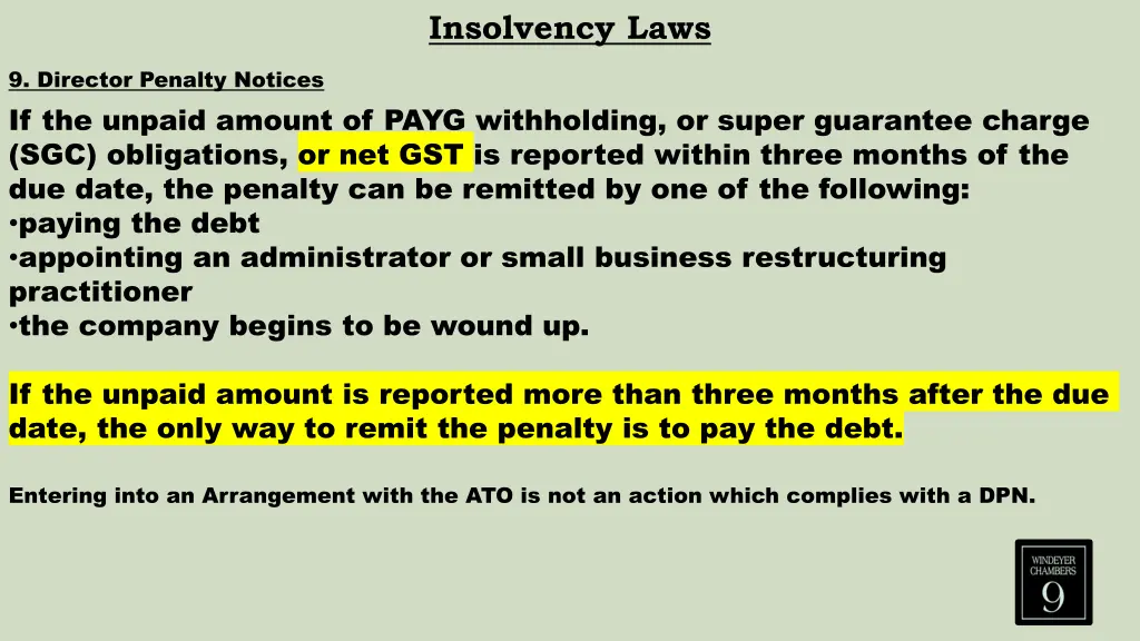 insolvency laws 28