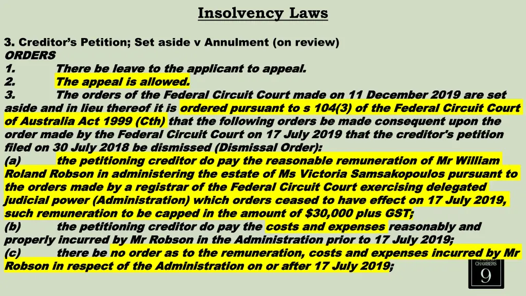 insolvency laws 7