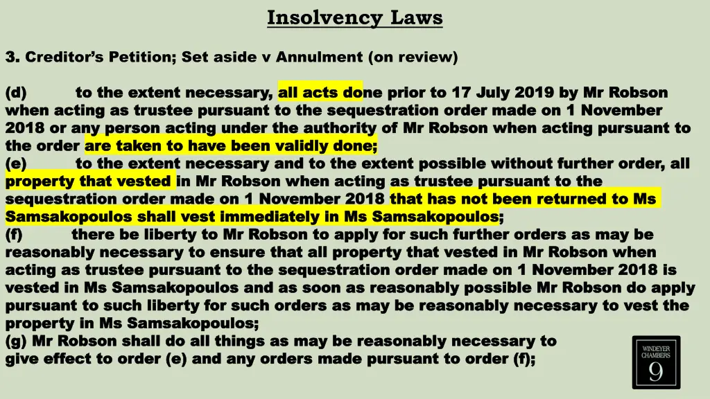 insolvency laws 8