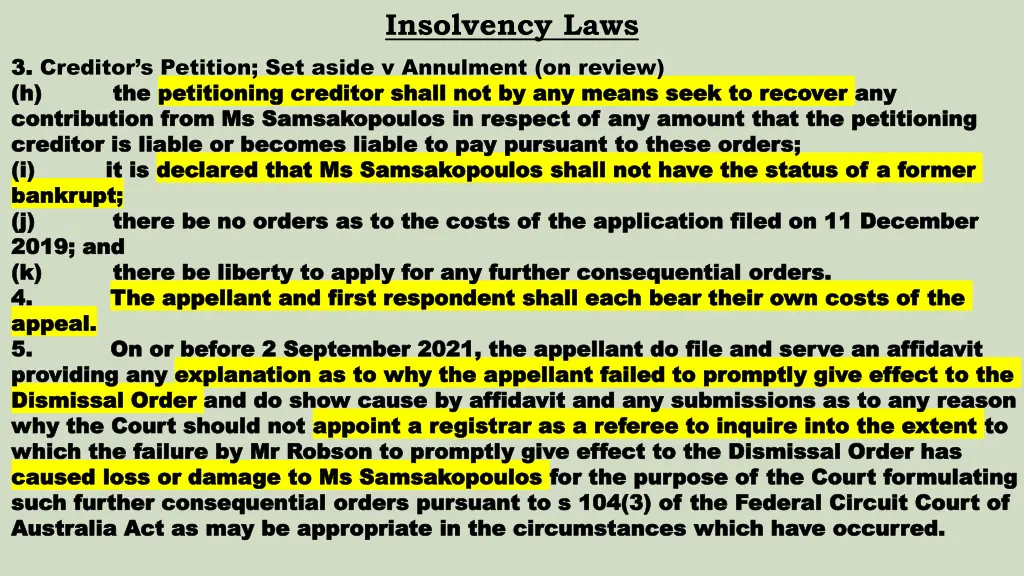 insolvency laws 9