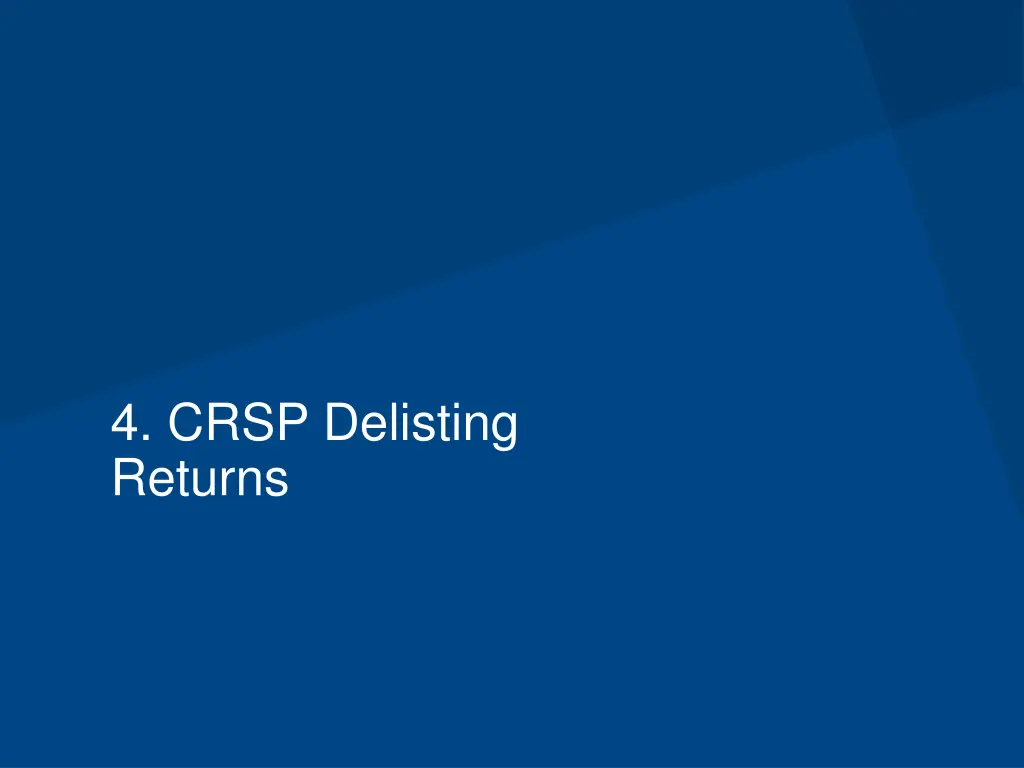 4 crsp delisting returns